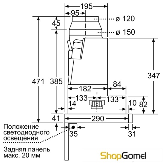 Кухонная вытяжка Siemens LI67SA680