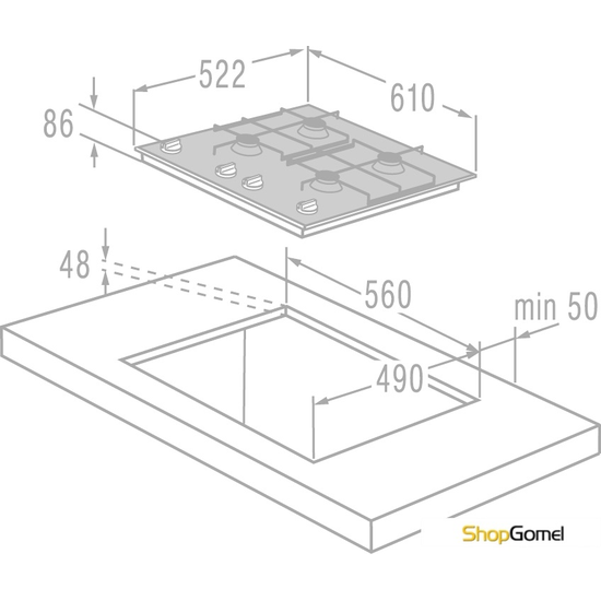 Варочная поверхность Gorenje GGC64CB